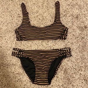 Target xhilaration copper and black bikini. Size small.